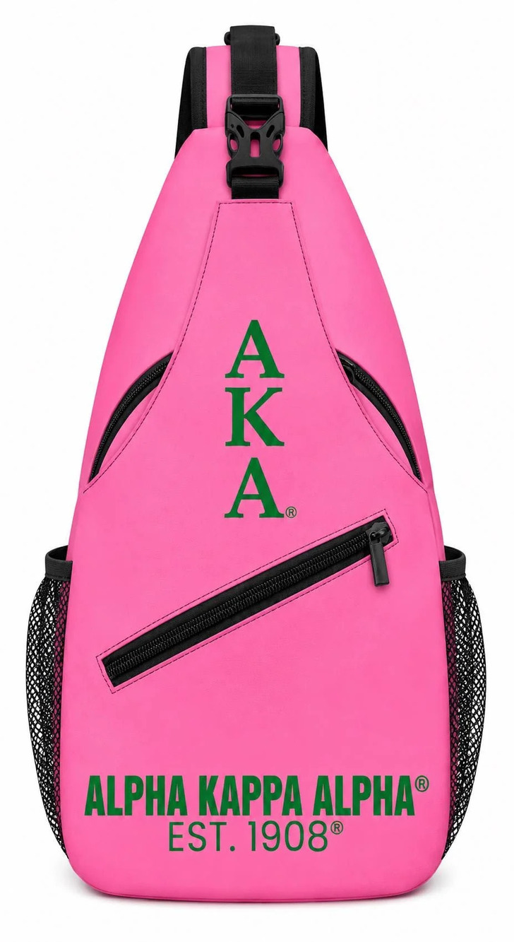 Alpha Kappa Alpha Pink Sorority Bag | Adjustable Crossbody Sling Bag